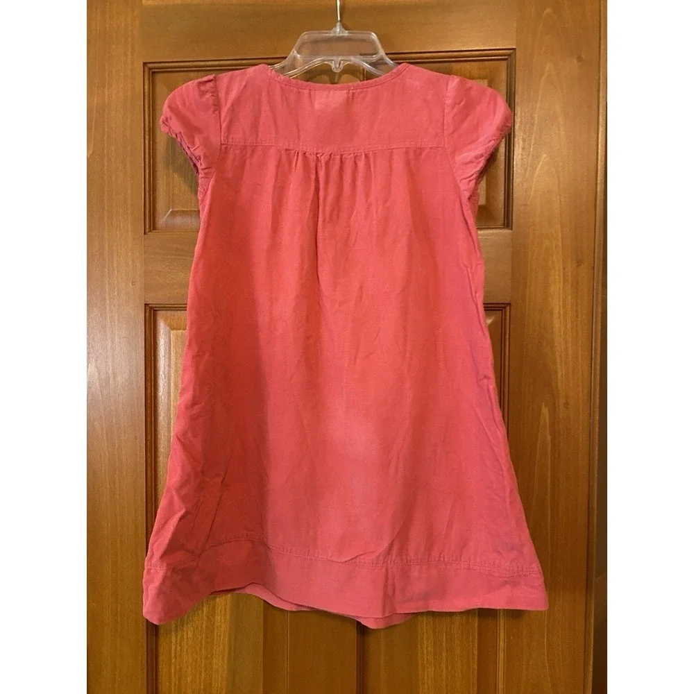 Mini Boden girls 9/10 Pink dress short cap sleeve Pockets Summer Travel Beach